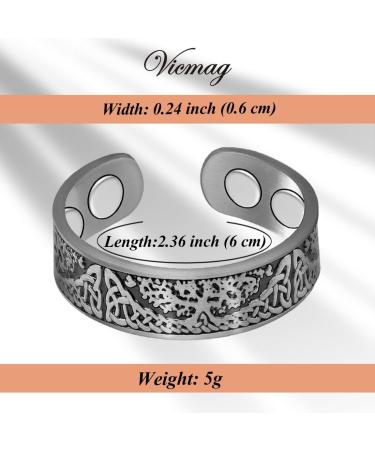 Vicmag 4X Strength Magnetic Copper Rings for Women | 3500 Gauss Magnets | Adjustable Pure Copper | 2PCS Set in Jewelry Gift Box | Silver Life Tree Design - Buy Online on GoSupps.com