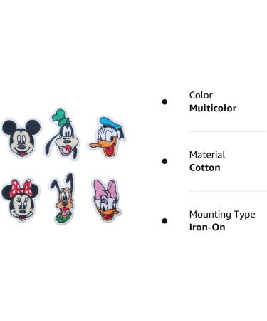 Octory 6 PCS Mini Mickey Iron On Patch Set - Embroidered Applique for Clothing, Jeans, Hats, Bags - Buy Online on GoSupps.com
