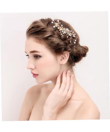 Angoily flower hairpin hair comb mosaic bride pearl hairpin comb hair clip comb little pearl hair pin hairpin manual flower hair clip comb - Buy Online on GoSupps.com