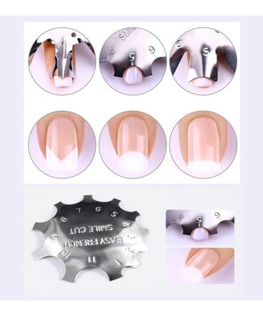 4 Pieces Stainless Steel Rim Trimmer Set - French Smile Line Manicure Tools Nail Stencils & Edge Cutters for Acrylic & Gel Nail Art - DIY Nail Design (Silver) - Buy Online on GoSupps.com