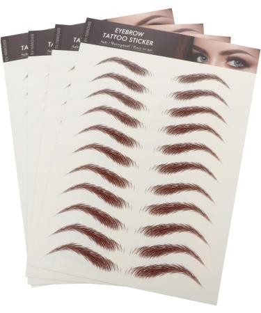 FOMIYES 20 Sheets Waterproof Eyebrow Stickers Temporary Eyebrow Tattoos Brown 6d Hair-like Eyebrows Stickers - Buy Online on GoSupps.com