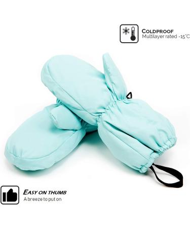 Highcamp Baby Exclusive Winter Snow Ski Mittens - Waterproof Toddler Gloves 2XS (2-3 Y) Aqua-i - Buy Online on GoSupps.com