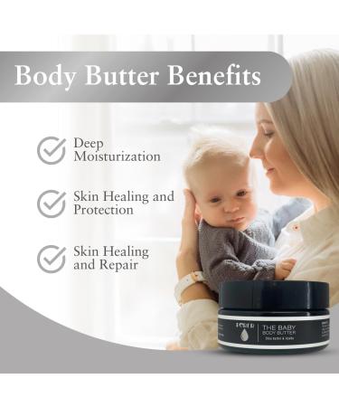 Purermama Baby Body Butter | Moisturizes & Soothes Dry Skin | Fragrance-Free Preservative-Free Glow Butter | Anti-Microbial Formula | Skin Healing Properties | 100% Natural - 207g - Buy Online on GoSupps.com