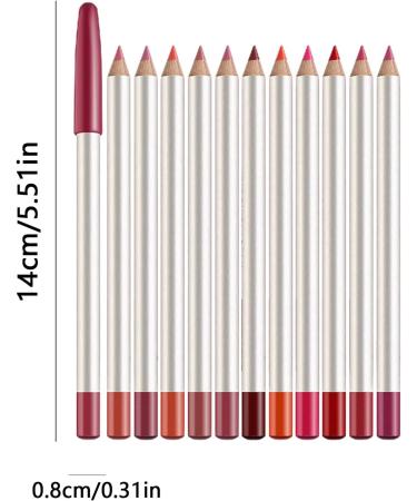 Lip Liner Pencil 12 Colors with Silky Texture Smudge-Proof for Lip Makeup - Pencil for - for Women Friends Family Sister and Girlfriend Dates and Parties - Buy Online on GoSupps.com