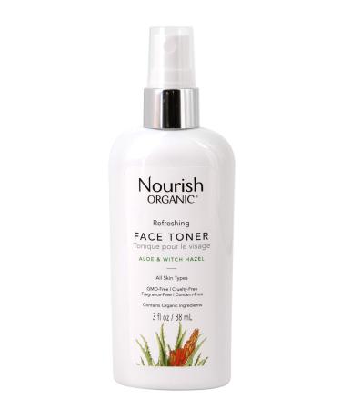 Nourish Organic | Refreshing Skin Toner - Aloe & Witch Hazel | GMO-Free, Cruelty Free, 100% Vegan (3oz)