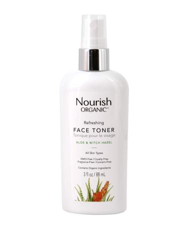 Nourish Organic | Refreshing Skin Toner - Aloe & Witch Hazel | GMO-Free, Cruelty Free, 100% Vegan (3oz) - Buy Online on GoSupps.com