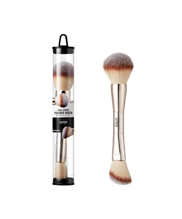 KISS NEW YORK Professional Dual Ended Powder Brush All Over Face Application Easy Sculped Look with Angled Powder Brush for Blush Setting Powder Contour