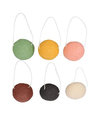 6 Pieces Biodegradable Konjac Facial Sponge Set | Deep Pore Cleansing & Exfoliation for All Skin Types - Buy Online on GoSupps.com