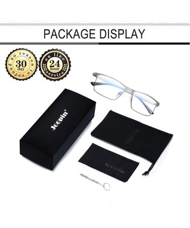 Joopin Blue Light Filter Glasses for Men & Women | Stylish Metal Silver Gaming & Computer Glasses - Buy Online on GoSupps.com