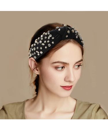 Etercycle Black Rhinestone Headband - Top Knotted Fashion Headband for Women - Buy Online on GoSupps.com