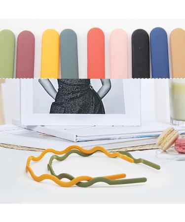 Lomy Plastic Headbands with Comb Teeth - 10 Pieces Bulk Plain Headbands for Women and Girls - 6mm Thin Wavy Headbands in 10 Colors - Buy Online on GoSupps.com