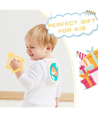 Vicloon Baby Teething Ring - 2PC Silicone BPA-Free Soft Lion Bite Toys for 3+ Months - Dental Aid & Massager - Yellow - Buy Online on GoSupps.com