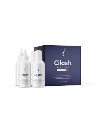 Cilash® DUO INTENSE WOMEN 40+ - 2 serums of 90 ml and 2 shampoos of 100 ml - Hair growth kit with biotin - Accelerated hair growth, beauty and shine - Specially designed