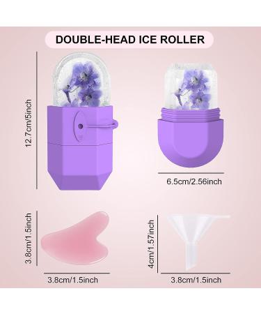 ETSAMAL 2 in 1 Ice Roller for Face - Reusable Silicone Roller for Puffiness Relief, Tighten Skin - Includes Gua Sha Tools - Purple - Buy Online on GoSupps.com