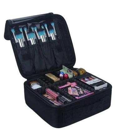 Sac Pour Vernis Semi Permanent Sac de rangement Portable avec s parateurs r glables for cosm tiques et beaut organisateur d'outils ongles tui de maquillage de voyage de grande capacit Pour Fla Noir