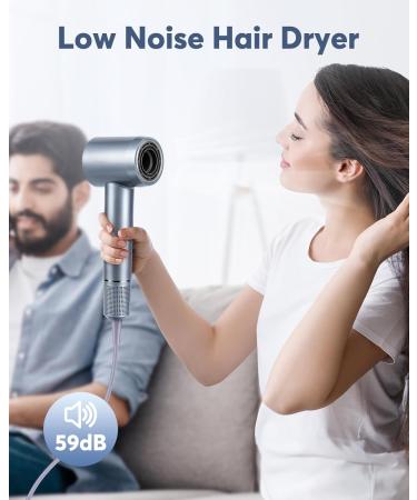 Hair Dryer 110000 RPM Professional High-Speed Blow Dryer 200 Millions Negative Ionic Care Hair Dryer for Fast Drying Low Noise Thermo-Control Hair Dryer with Nozzle (2024 Upgrade) Silver - Buy Online on GoSupps.com