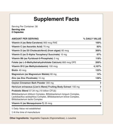 Mela Daily Essentials Multivitamin for Melanated Women - High-Dose Vitamin D3, B12, Probiotics, Lion's Mane, Ceylon Cinnamon - Vegan, Gluten-Free, Non-GMO - 30 Day Supply (60 Capsules) - Buy Online on GoSupps.com