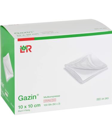 Gazin Sterile Gauze Compresses 10x10 cm - 8-Ply White 100 Pieces (Pack of 50) for International Shipping - Buy Online on GoSupps.com