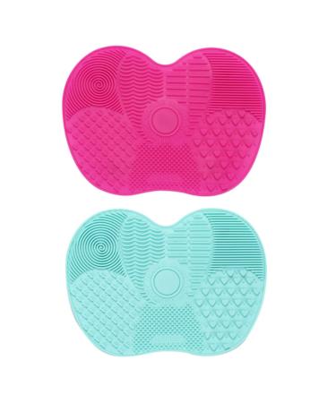 2 pieces of silicone-up brush cleaning pad with suction cup make-up brush-scrubber pad make-up brush cleaner portable scrubber cleaning tool