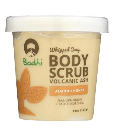 BODHI HANDMADE SOAP Almond Honey Volcanic Ash Whipped Soap Body Scrub, 14 OZ 14 Ounce (Pack of 1)
