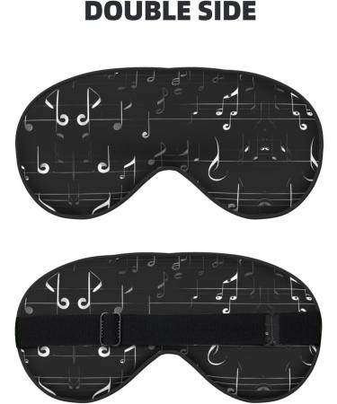 Black Music Notes Print Double-Sided Eye Mask | Soft & Light Blocking Sleep Enhancer - International Shipping Available - Buy Online on GoSupps.com
