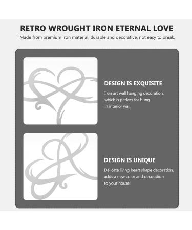 Yardenfun 2 Pcs Wrought Iron Heart Pendant Vintage Signs Love Sign Wall Art Wedding Sign Hollow Pendant Silver - Buy Online on GoSupps.com