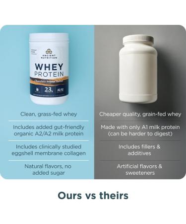 Ancient Nutrition Grass-fed Whey Protein Powder Chocolate Peanut Butter 18 Servings + Grass-fed Whey Protein Powder Milk Chocolate 20 Servings - Buy Online on GoSupps.com