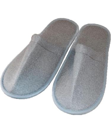 Uni-Wert 10 Pairs Disposable Hotel & Spa Slippers | Unisex Terry Cloth EU Size 37-44 Grey - Perfect for Travel & Hospitality - Buy Online on GoSupps.com