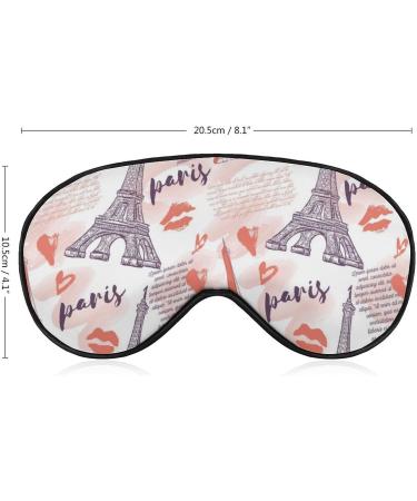 Love Kiss Paris Eiffel Tower Sleep Mask - Adjustable Strap, Blocks Light for Night Travel - Men Women Blindfold for Sleeping - Buy Online on GoSupps.com