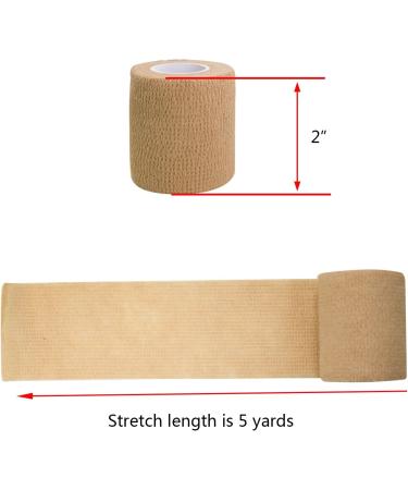 Buy Banglijian Self Adherent Cohesive Bandage Tape - 2" x 5 Yards Strong Elastic Sports Tape - Beige International Shipping Available - Buy Online on GoSupps.com