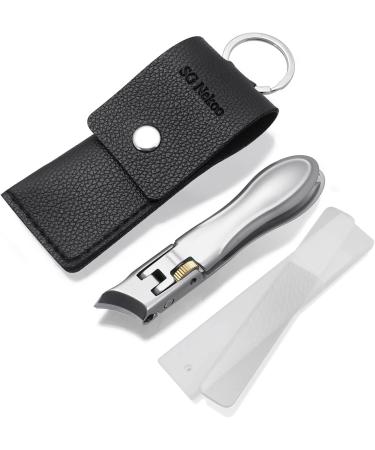 SGNEKOO Wide Jaw Opening Nail Clippers Set - Heavy Duty Fingernail Cutter for Thick Nails - Safety Gear Lock, Anti-Splash Design - Ideal for Men, Adults, Seniors - Includes Nail File (Slanted-CL2P) - Buy Online on GoSupps.com