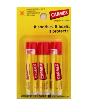 Carmex Lip Balm Moisturizing Original.15 Ounce 3 ct. by Carmex - Buy Online on GoSupps.com