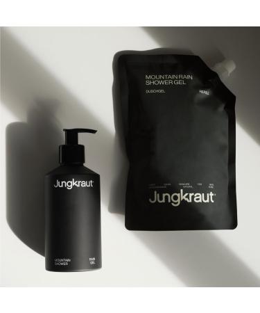 Jungkraut Mountain Rain Shower Gel 300 ml bottle + 600 ml refill natural shower gel for daily mountain freshness pH neutral revitalizing moisturizing mild Swiss made - Buy Online on GoSupps.com