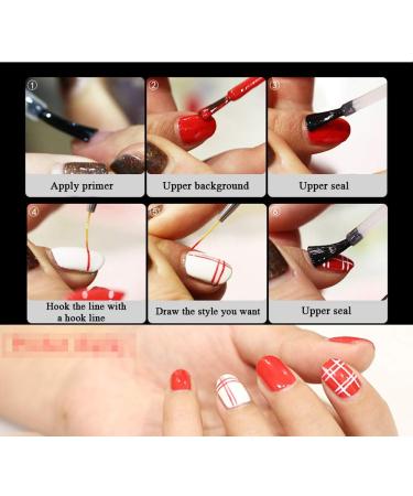 A Set of 3pcs 7mm 9mm 11mm Fish Tail Nail Art Liner Painting Pens Professional Gel Polish Tips 3D Design Manicure Drawing Tool Nail Art Beauty Kit Accessories Gold - Buy Online on GoSupps.com