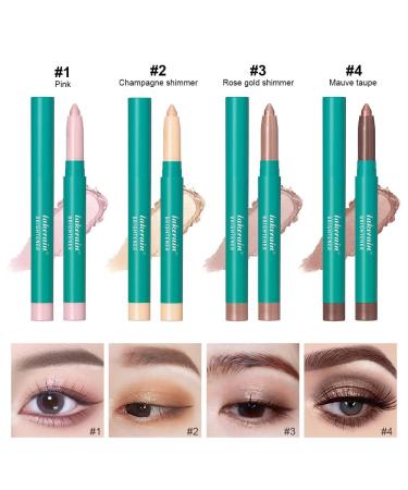 4Pcs Eyeshadow Stick Set - Glitter Highlighter & Long Lasting Eye Makeup | Shimmering Creamy Eye Liner in 4 Colors - Buy Online on GoSupps.com
