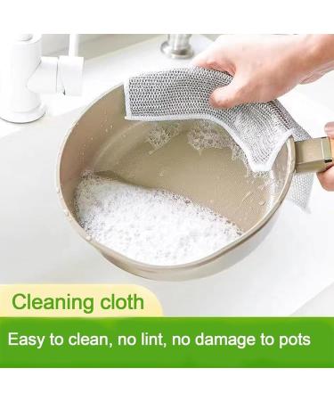 Graceful Double Stainless Steel Scrubber Double Stainless Steel Scrubber Stainless Steel Scrubber Multipurpose Wire Dishwashing Rags for Wet and Dry (10PCS) - Buy Online on GoSupps.com