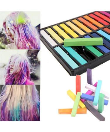 Hair Chalk 24-Color Set Non-Toxic Temporary Hair Dye Pastels for Women Girls Kids Teens and Adults - Easy to Apply Washable Vibrant and Safe Hair Coloring Solution H&Q - Buy Online on GoSupps.com