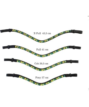 Leone Equipment Forehead Strap for Horses - Glitter Bridle Headband for Warmbloods Thoroughbreds & Ponies - Dark Brown Leather - International Shipping Available - Buy Online on GoSupps.com