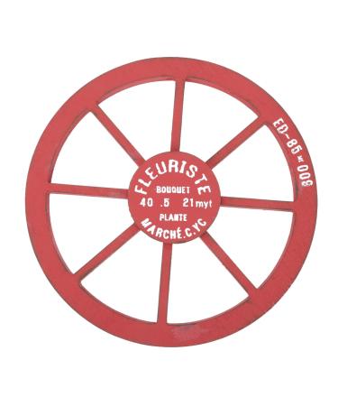 Zerodeko Wall Mounted on Wheels Vintage Decor Rudder Decor Wood Wheel Ornaments Wall Decoration Household Red 30x30cm