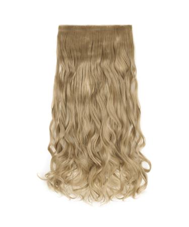 61cm Clip-In Hair Extensions - Wavy Gold Blonde & Ash Blonde Mix - 120g Human Hair with 5 Clips for a Natural Look - Buy Online on GoSupps.com