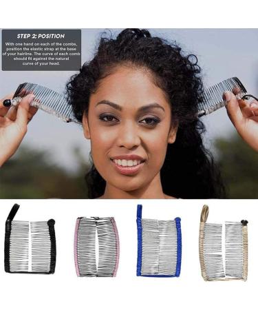 Ispchen Vintage Bananas Hair Clip Set | 2-Piece Stretch Hairpins for Thick Wavy Hair | Stylish Accessories for Women & Girls - Black - Buy Online on GoSupps.com