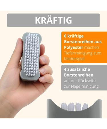 Amathings Double-Sided Hand Washing Brush - Universal Cleaning Nail & Hand Brush (Gray) - Ideal for Surfaces - 1 Piece - Buy Online on GoSupps.com