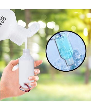 Tenlacum 50 ml Travel Carabiner Bottles - Portable Disinfectant Key Clip 8 Transparent Refillable Containers for On-the-Go Use - Buy Online on GoSupps.com