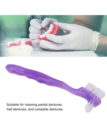 Dental Prosthesis Brush - Safe Double-Sided Soft Hair for Effective Plaque Removal | Professional Ergonomic Design for Home & Travel (Purple Violet) - Buy Online on GoSupps.com