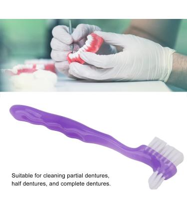 Denture Brush Dual Head Toothbrush - Effective Hard Brush for False Teeth & Denture Care | International Shipping Available - Buy Online on GoSupps.com