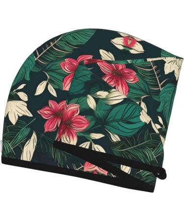 Flower Leaf Coral Velvet Dry Hair Cap | Ideal for Home Travel Pools Beaches & Baths - Quick Drying Hair Towel - Buy Online on GoSupps.com