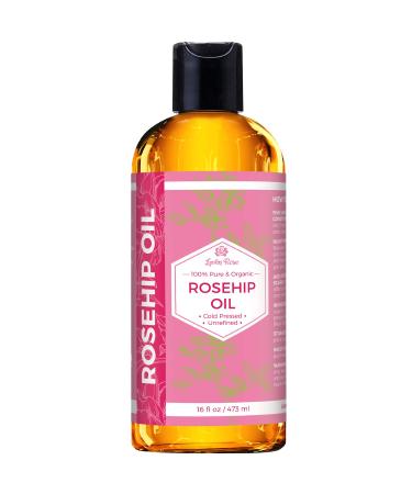 Rosehip Seed Oil by Leven Rose, 100% Pure Organic Unrefined Cold Pressed Anti Aging Moisturizer for Hair Skin & Nails (16 oz) 16 Fl Oz (Pack of 1)