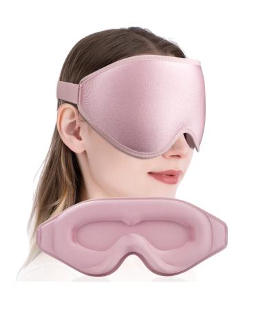 Sleep Masks for Women Men 3D Contoured Eye Mask for Sleeping 99% Blackout Eye Covers for Lash Extensions Zero Pressure Comfortable Sleep Mask for Airplane Travel Night Time with Adjustable Strap Pink