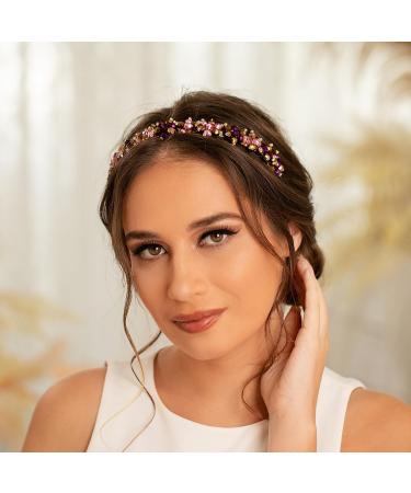 IYOU Vintage Rhinestone Headbands Gold Beads Hair Bands Prom Birthday Hair Accessories for Women - Buy Online on GoSupps.com