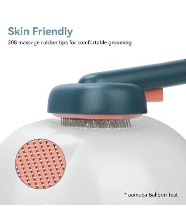 Self-Cleaning Cat Brush for Short-Haired Cats | Aumuca Pet Hair Brush - Removes Mats & Loose Fur (Green) - Buy Online on GoSupps.com